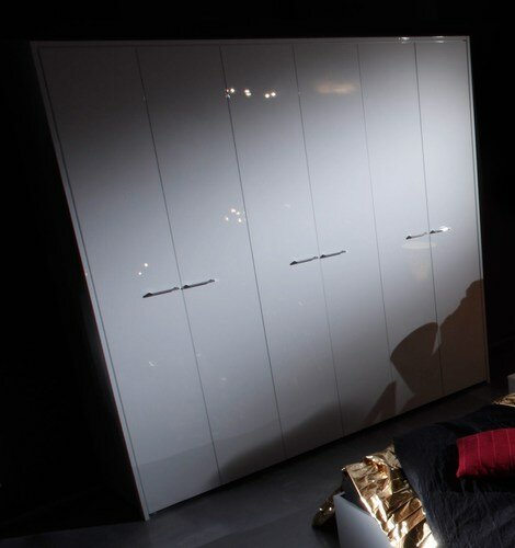 Schlafzimmer Kleiderschrank Drehtren wei Hochglanz Lack aus Italien