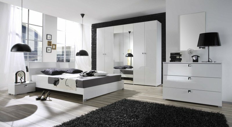 Schlafzimmer wei Hochglanz Lack Italien Diamante