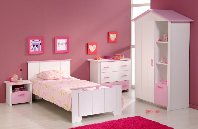 Jugendzimmer Kinderzimmer weiss rosa