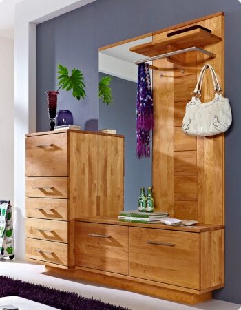 Garderobe Flurgarderobe Kernbuche massiv ge&ouml;lt Queen1