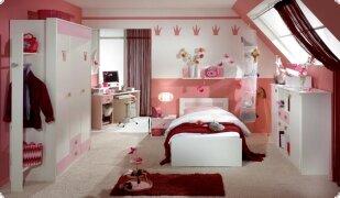 Kinderzimmer Jugendzimmer weiss rosa Hippo 6-teilig