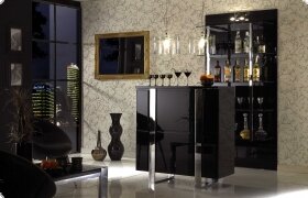 Theke Bar schwarz Hochglanz Lack Italien Vita