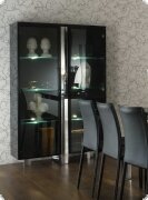 Vitrine Highboard schwarz Hochglanz Lack Italien Vita
