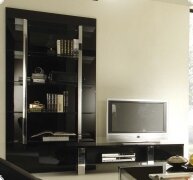 Lowboard TV-Element Barrckwand schwarz Hochglanz Lack Italien Vita