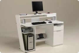 Schreibtisch Computertisch wei soft close Futura, Typenplan ist hinterlegt