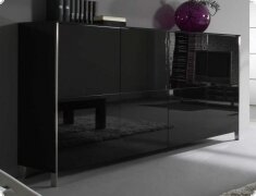 Highboard Kommode schwarz Hochglanz Lack Italien Pregio