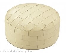 Sitzkissen Sitzhocker Lmmelkissen, Leder beige, weitere Farben lieferbar