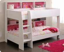 Hochbett Etagenbett Tao weiss pink