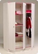 Kleiderschrank Schrank Kiefer weiss pink Sandy