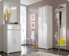 Flur - Garderobe Dielenschrank Hochglanz Lack weiss Brooklyn
