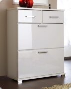 Schuhschrank Dielenschrank Hochglanz Lack wei Brooklyn