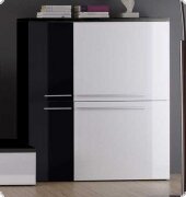 Highboard Wrfel Hochglanz Lack schwarz weiss Naple