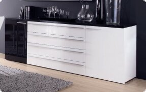 Sideboard Kommode Hochglanz Lack schwarz wei Naple