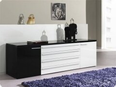 Sideboard Kommode Hochglanz Lack schwarz weiss Naple