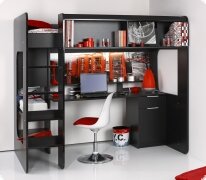 Bett Etagenbett Hochbett Teenibett schwarz American