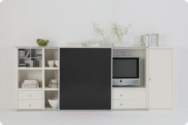 Wohnwand Sideboard Mediaelement wei schwarz Lack Tara, individuelle Planung nach Ma ist mglich, Typenplan ist hinterlegt