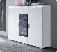 Highboard Hochglanz wei Cristal