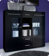 Highboard Kommode schwarz Hochglanz Lack Osepa6