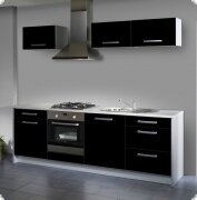 Kche Kchenblock Kchenzeile Hochglanz mit grau Melamin Cucina3
