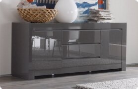 Sideboard Kommode grau Hochglanz Lack, Livorno15 Italien