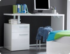 Schreibtisch Computertisch wei Hochglanz Lack, Laccato4 Italien