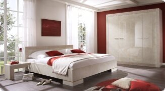 Schlafzimmer Magnolia Hochglanz lackiert Siebdruck Italien Perugia1