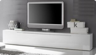 Lowboard TV - Unterteil wei Hochglanz Lack Italien Splendore13