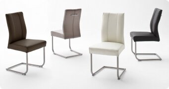 Stuhl 2 x Schwinger Kunstleder in 4 Farben Edelstahl Alama1