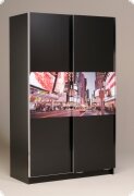 Kleiderschrank Schrank Schweber schwarz American 121 cm