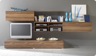 Wohnwand Schrankwand Walnuss Premium Plus, individuelle Planung mglich