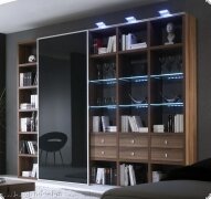 Bcherregal Regalwand Bibliothek Walnuss Tara, individuelle Planung nach Ma ist mglich, Typenplan ist hinterlegt