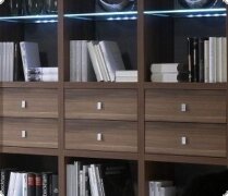 Bcherregal Regalwand Bibliothek Walnuss Tara, individuelle Planung nach Ma ist mglich, Typenplan ist hinterlegt