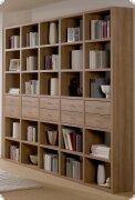 Bcherregal Regalwand Bibliothek Nussbaum Tara, individuelle Planung mglich, Typenplan ist hinterlegt