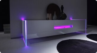 Lowboard TV-Unterteil wei Hochglanz Lack aus Italien Saliente1