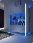Highboard Vitrine Hochglanz lackiert Spiegelrckwand Saliente4