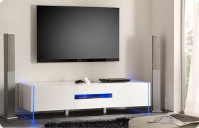 Lowboard TV-Unterteil wei Hochglanz Lack aus Italien Saliente11