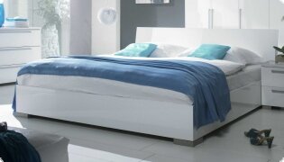 Bett Doppelbett Domicilio, 180 X 200 wei echt Hochglanz Lack Italien