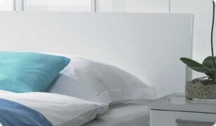 Bett Doppelbett Domicilio, 180 X 200 wei echt Hochglanz Lack Italien