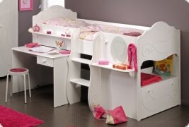 Hochbett Etagenbett weiss lackiert Alisana2
