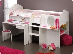 Hochbett Etagenbett wei lackiert Alisana1