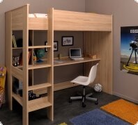 Hochbett Etagenbett Schreibtisch Regal Buche Kay