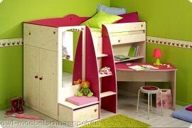 Hochbett Etagenbett Kiefer wei Previvira1