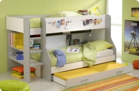 Hochbett Etagenbett weiss Alu 3 Liegeflchen Maxim