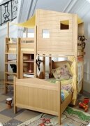 Hochbett Fichte massiv incl. Schrank Adventure
