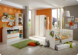 Babyzimmer Kinderzimmer Alpinwei Absetzung orange Limera4
