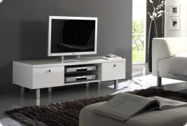 Lowboard weiss Hochglanz Lack TV - Unterteil Hochglanz Lack Italien, 136 cm Laccare