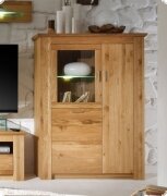 Highboard Vitrine Wildeiche teilmassiv gelt und gewachst Evela7