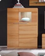 Vitrine Highboard Kernbuche teilmassiv geschroppt, gelt und gewachst Ruanes3