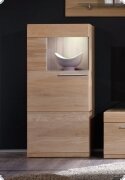 Vitrine Highboard Eiche Bianco teilmassiv geschroppt, gelt und gewachst Ruanes4
