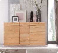 Kommode Highboard Kernbuche teilmassiv geschroppt, gelt und gewachst Ruanes7